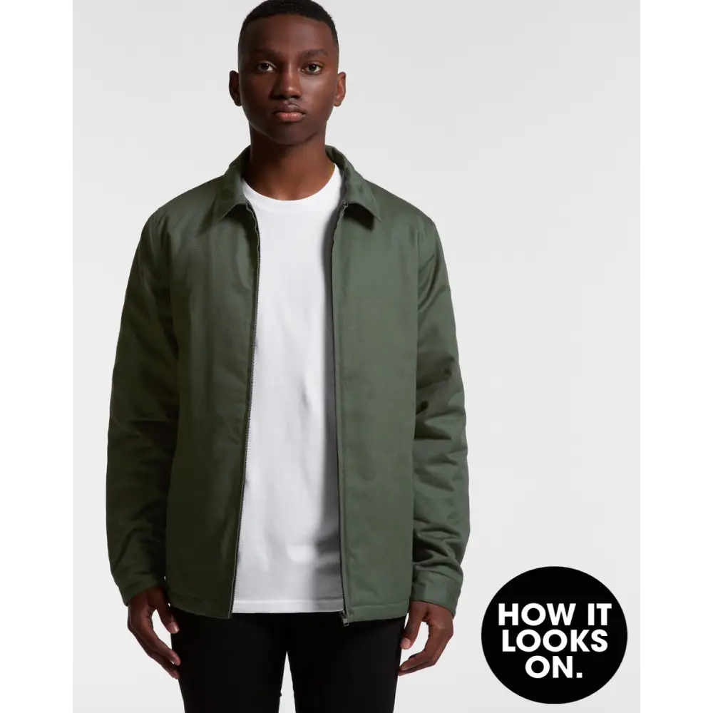 Olive green coach jacket.