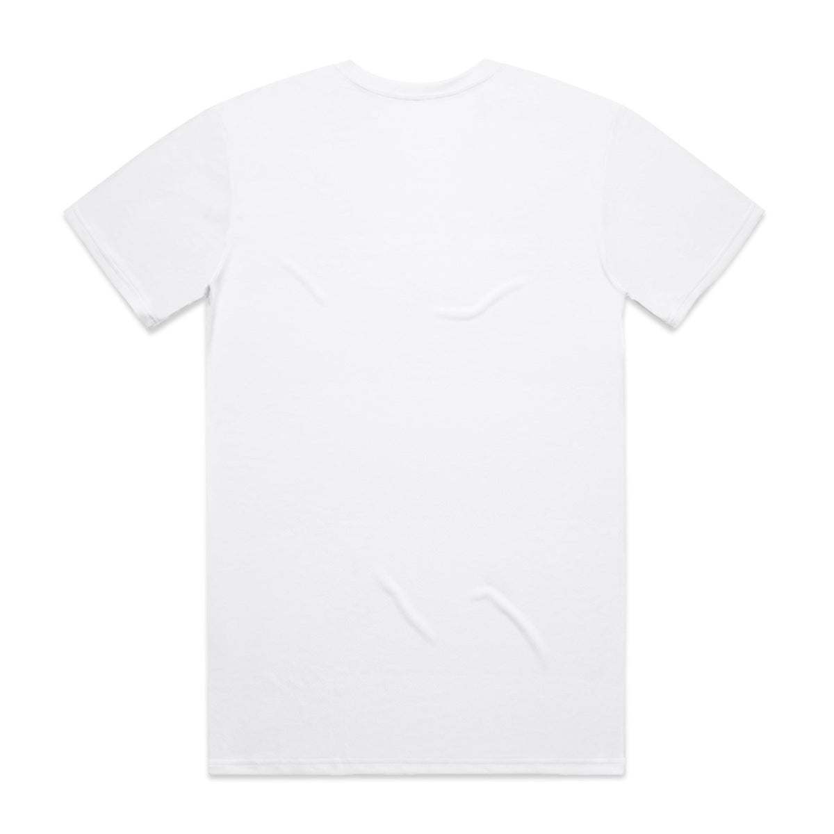 White plain t-shirt with short sleeves and crew neck.