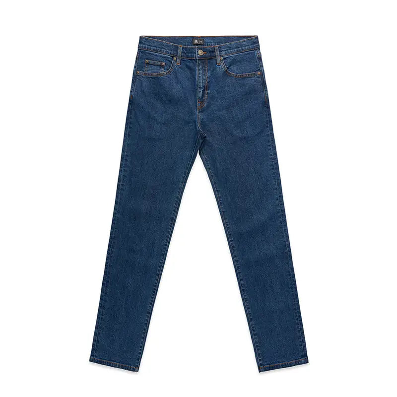 Blue denim jeans.