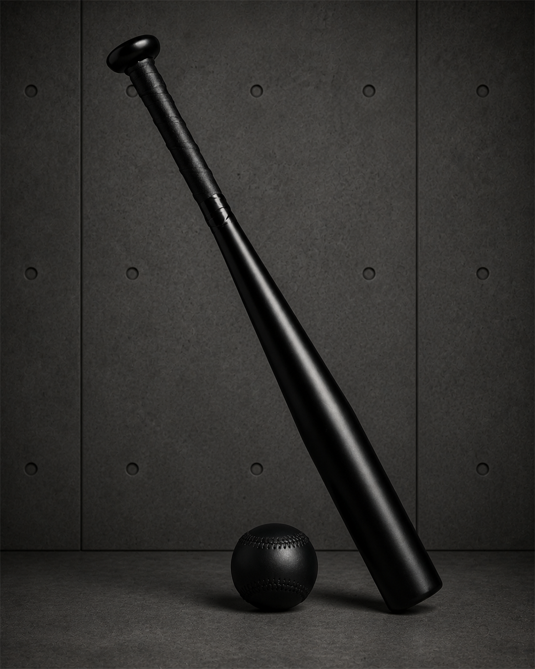 Mini Baseball Set 1521 blank product on dark industrial concrete background