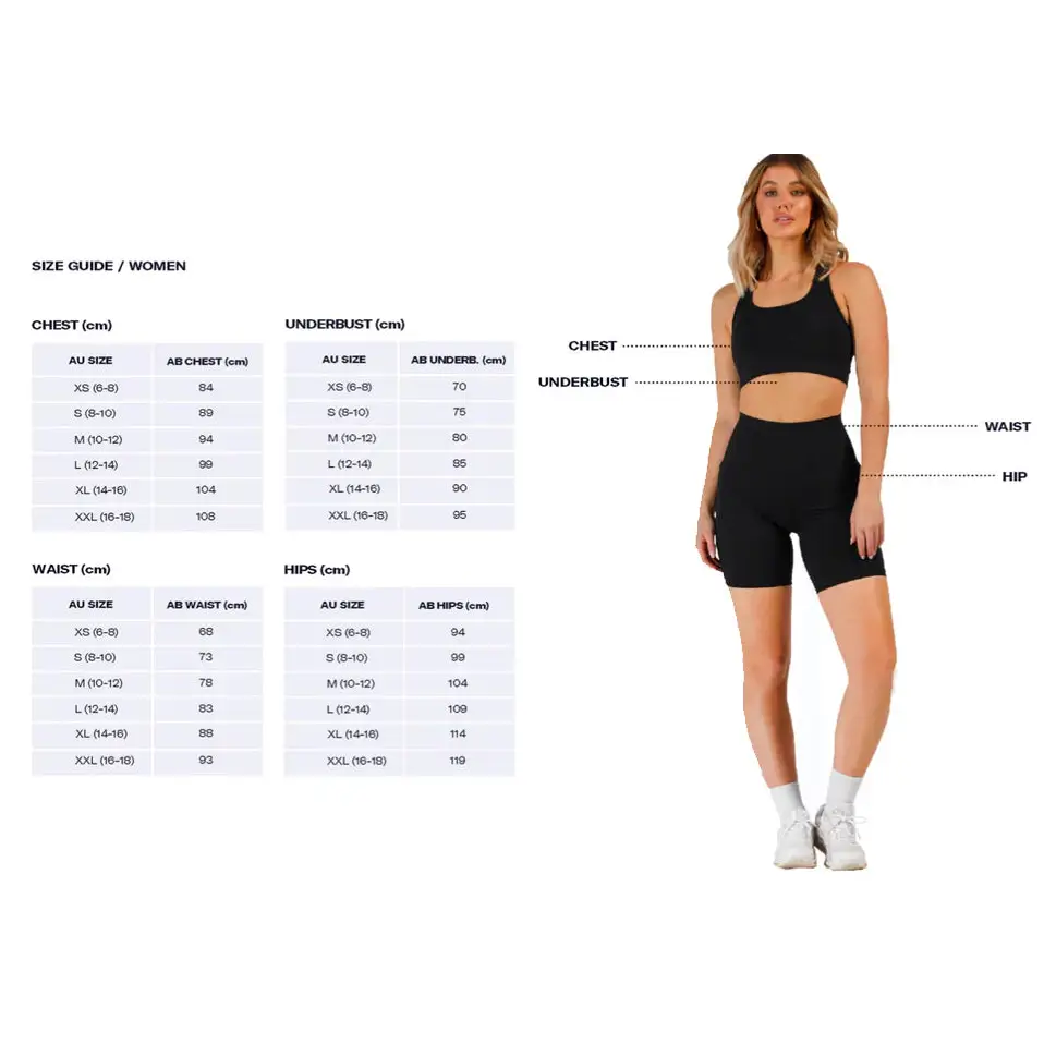 Womenβs clothing size guide.