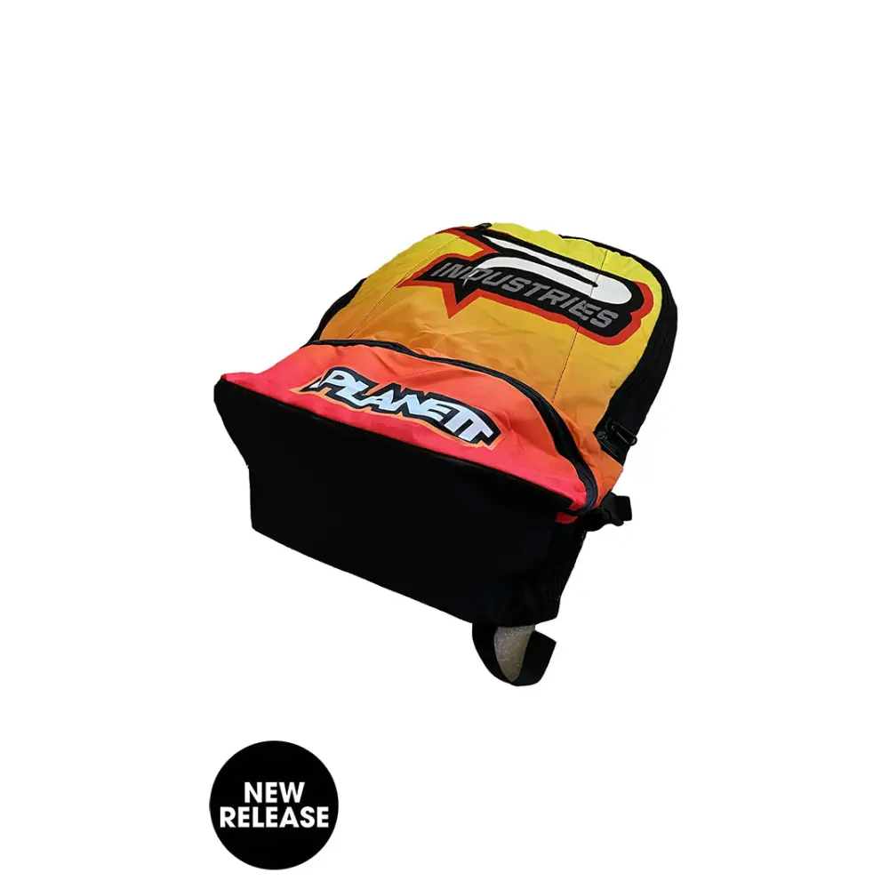 Colorful Planet Industries backpack.