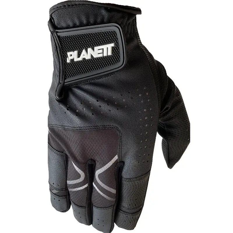 Black leather golf glove.