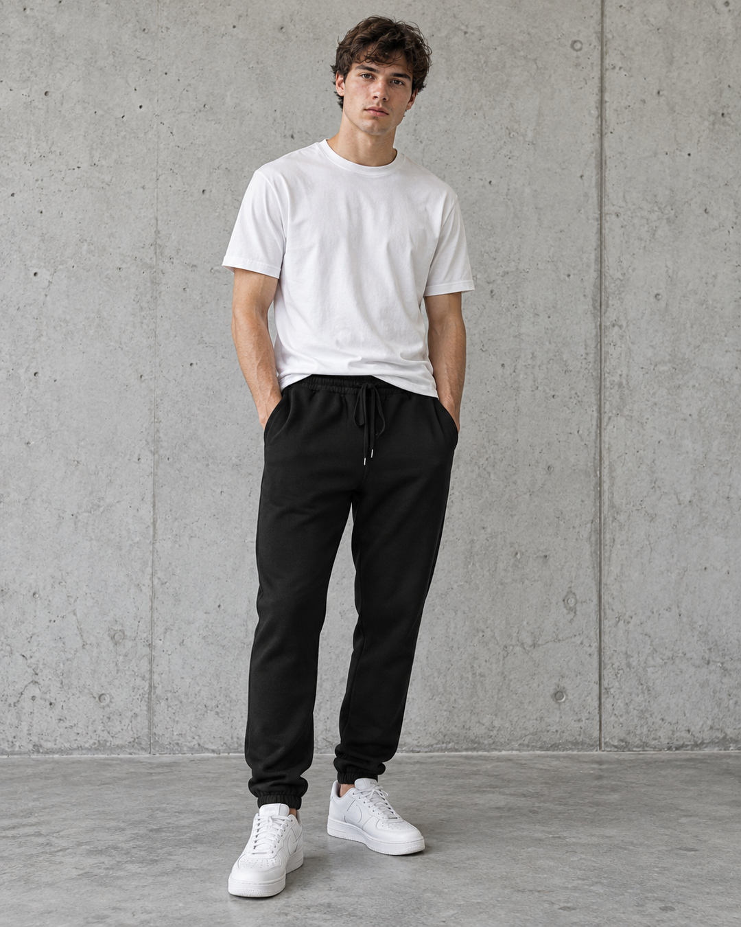Stencil Track Pants 5921 in black on male model
