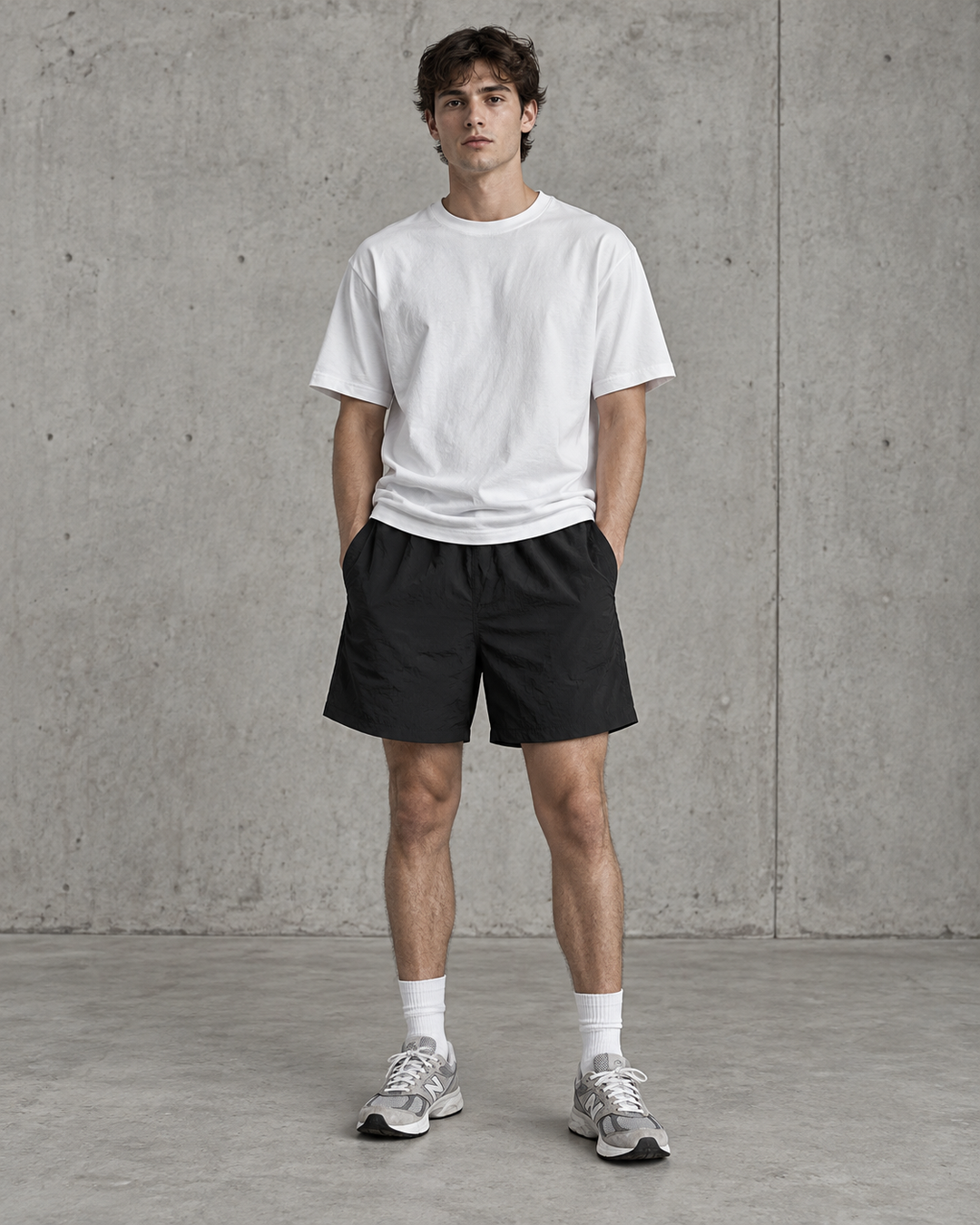 Swim Shorts 5904 in black on male model