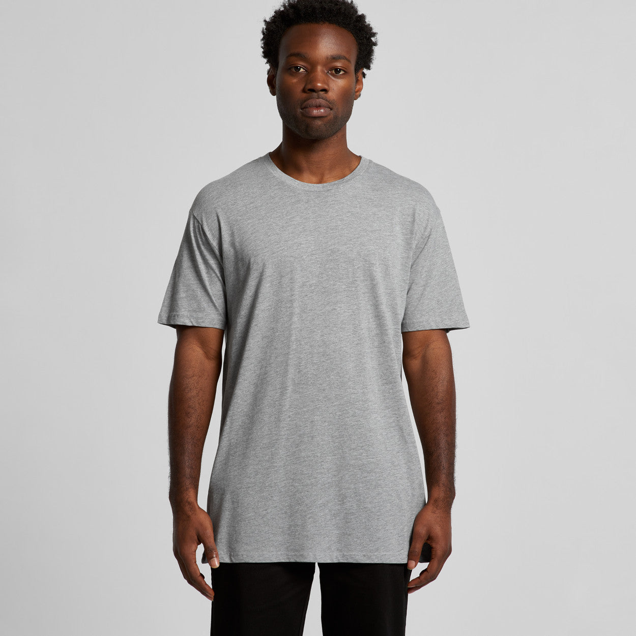 Heather gray crew neck t-shirt with nike swoosh logo on the chest.