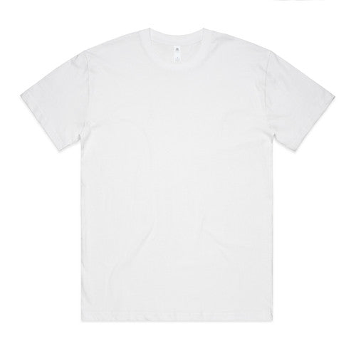 White plain t-shirt with short sleeves and crew neck.