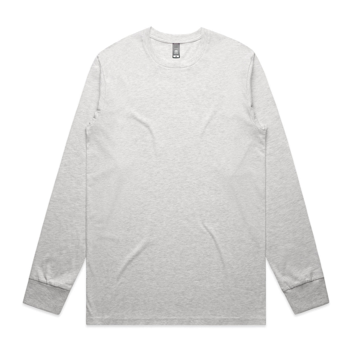 White long-sleeved t-shirt with ribbed cuffs and hem, made of cotton.