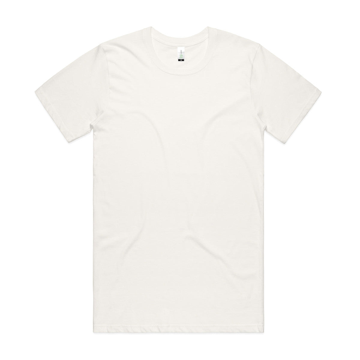White v-neck t-shirt with short sleeves and a relaxed fit.