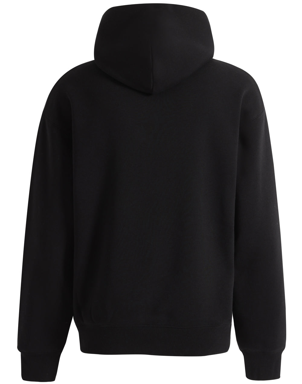 Black hooded sweatshirt.