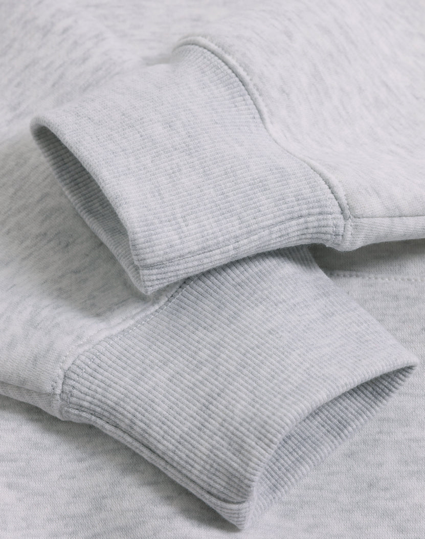 Gray sweatshirt cuffs.
