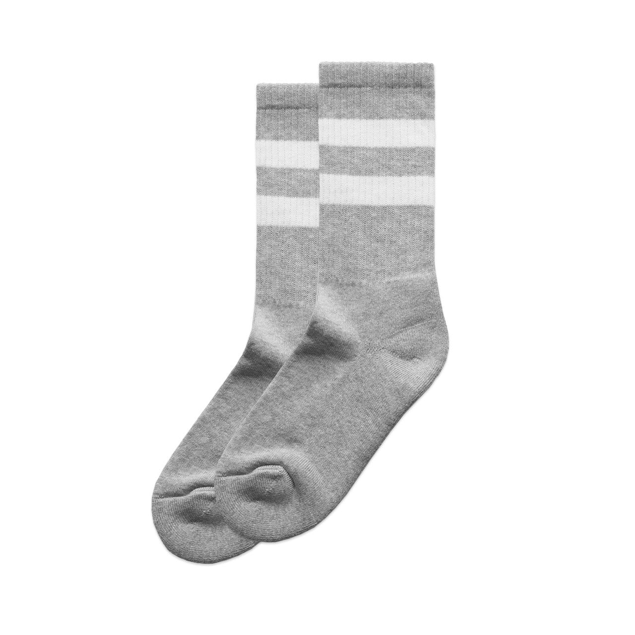 Relax Stripe Socks (2 Pairs) 1210 - Grey Marle/White