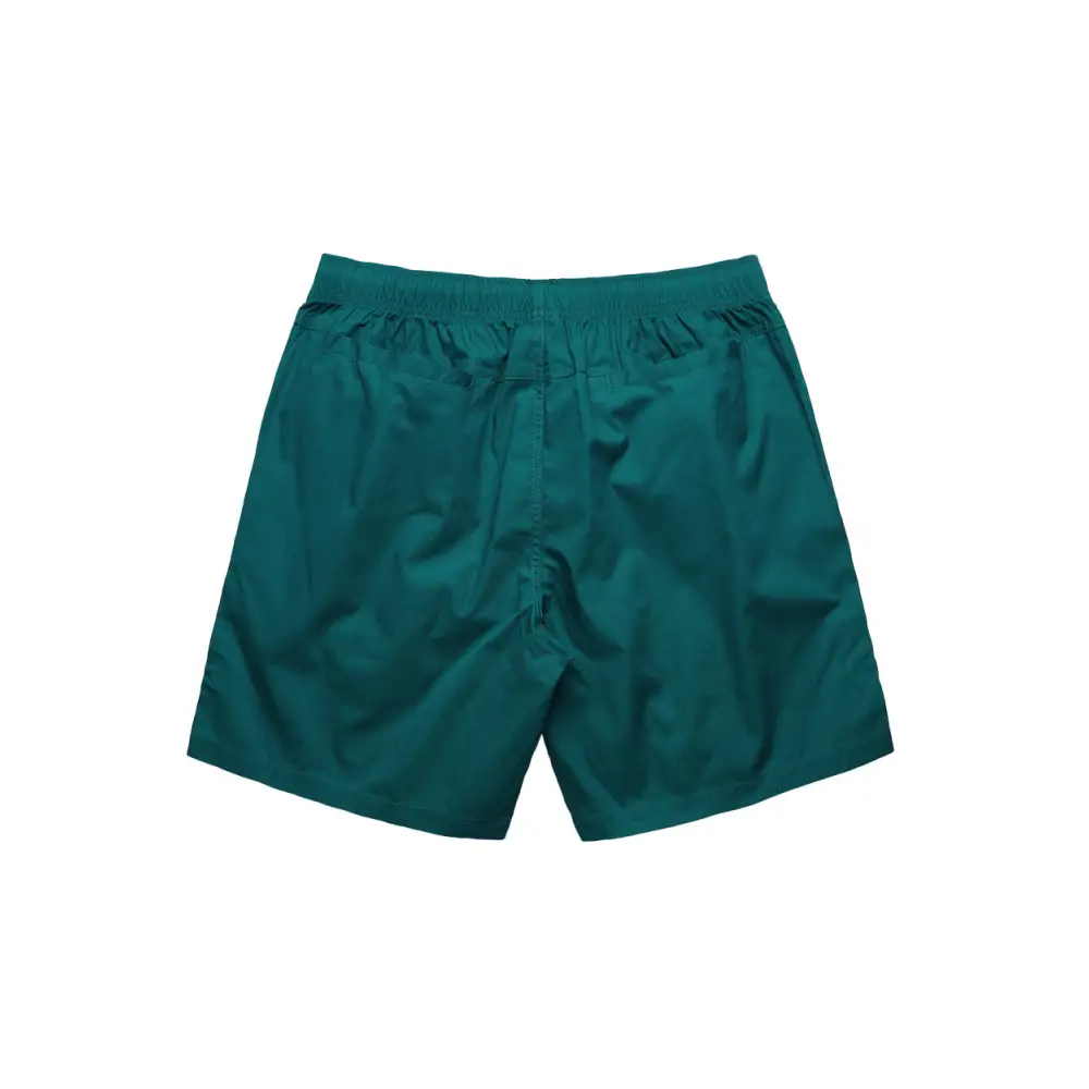 Emerald green swim trunks.