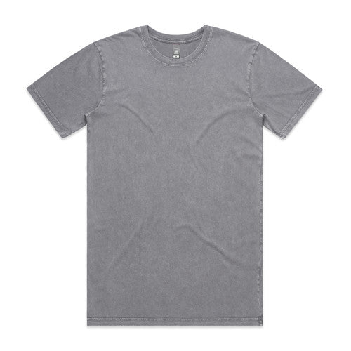 Charcoal gray crew neck t-shirt with short sleeves and a relaxed fit.