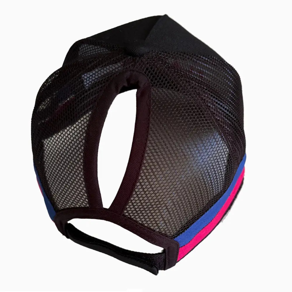 Black mesh ponytail baseball cap.