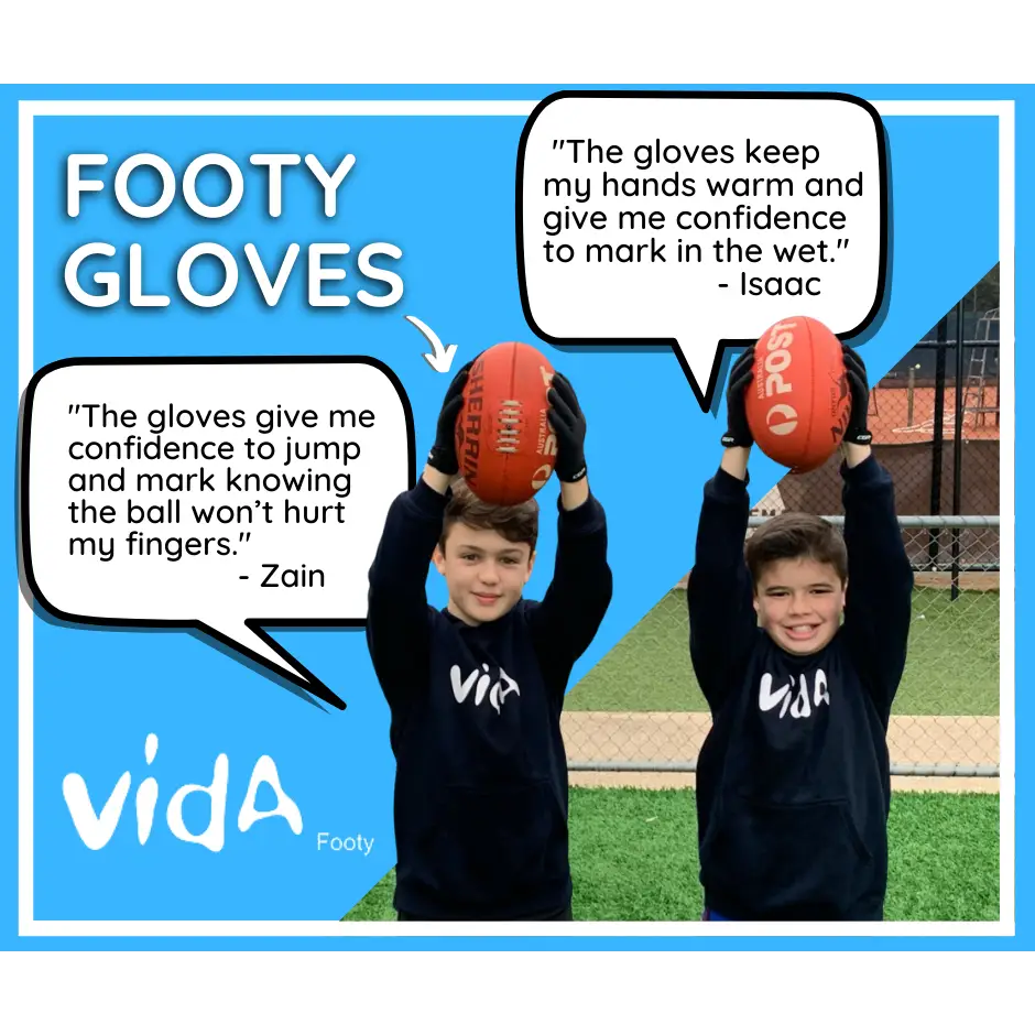 Footy gloves advertisement.