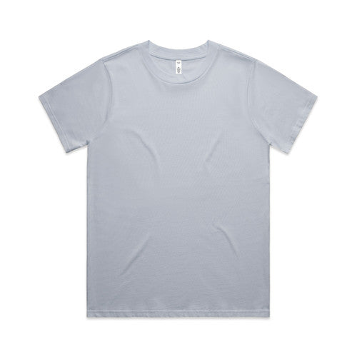 Silver t-shirt with short sleeves and crew neck.