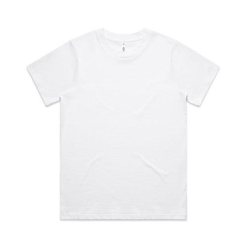 White cotton t-shirt with short sleeves and a crew neck.
