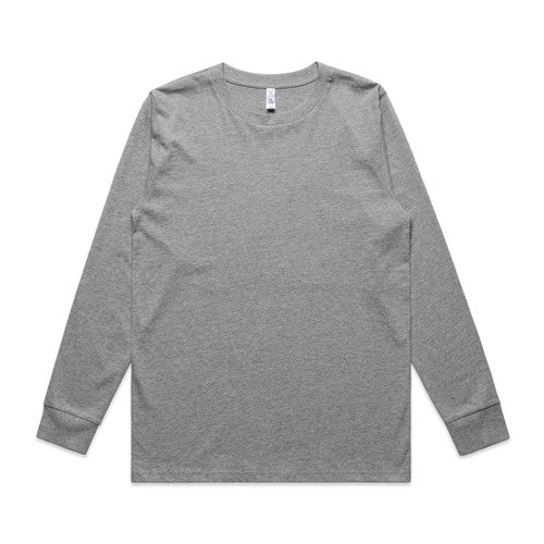 Gray long-sleeved t-shirt with a subtle pattern and ribbed cuffs.
