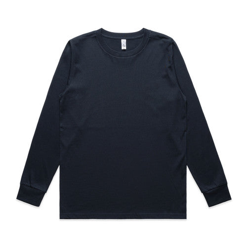 Black long-sleeved t-shirt with ribbed cuffs and hem, made of cotton.