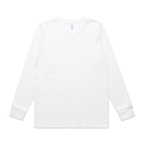 White long-sleeved shirt with contrast cuffs and collar, likely made of cotton or polyester blend.