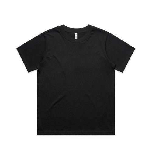 Black v-neck t-shirt with short sleeves and a relaxed fit.