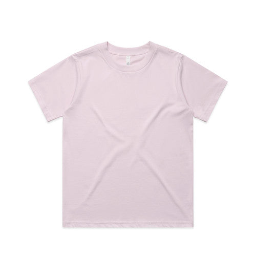 Lavender short-sleeved t-shirt with crew neck and ribbed cuffs, made of cotton.