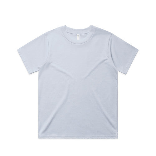 White crew neck t-shirt with short sleeves and a classic design.