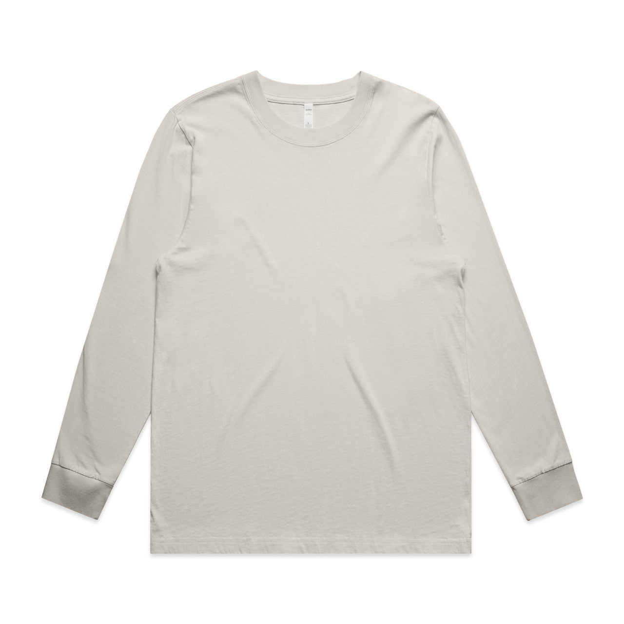 White long-sleeved shirt with contrast cuffs and hem, likely made of cotton or polyester blend.