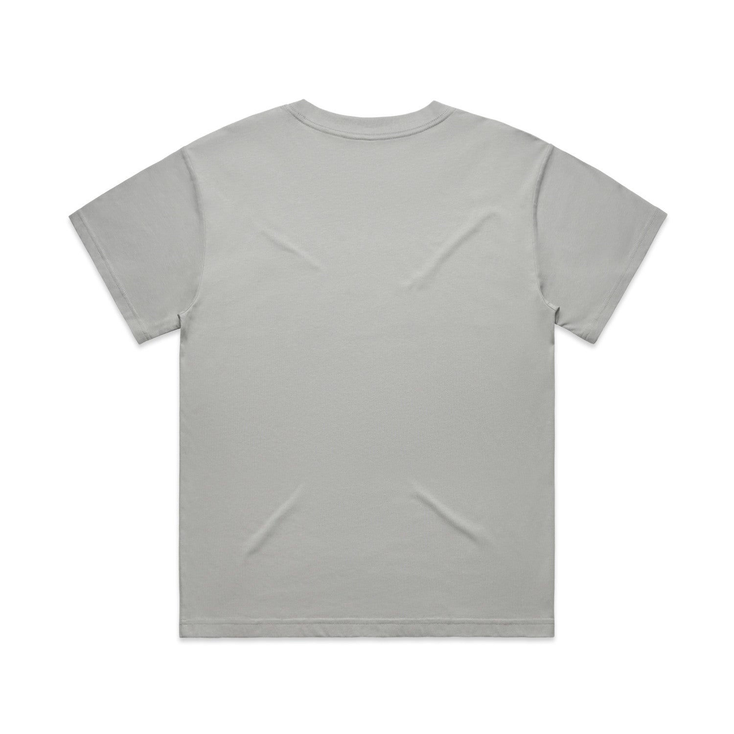 Light gray t-shirt with white logo and design