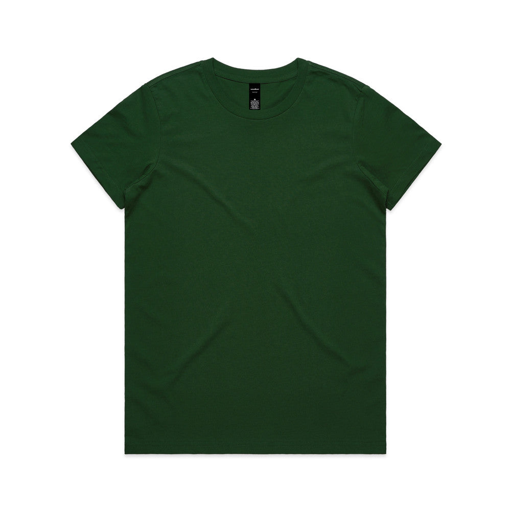 Green v-neck t-shirt with short sleeves and a small logo on the left chest.