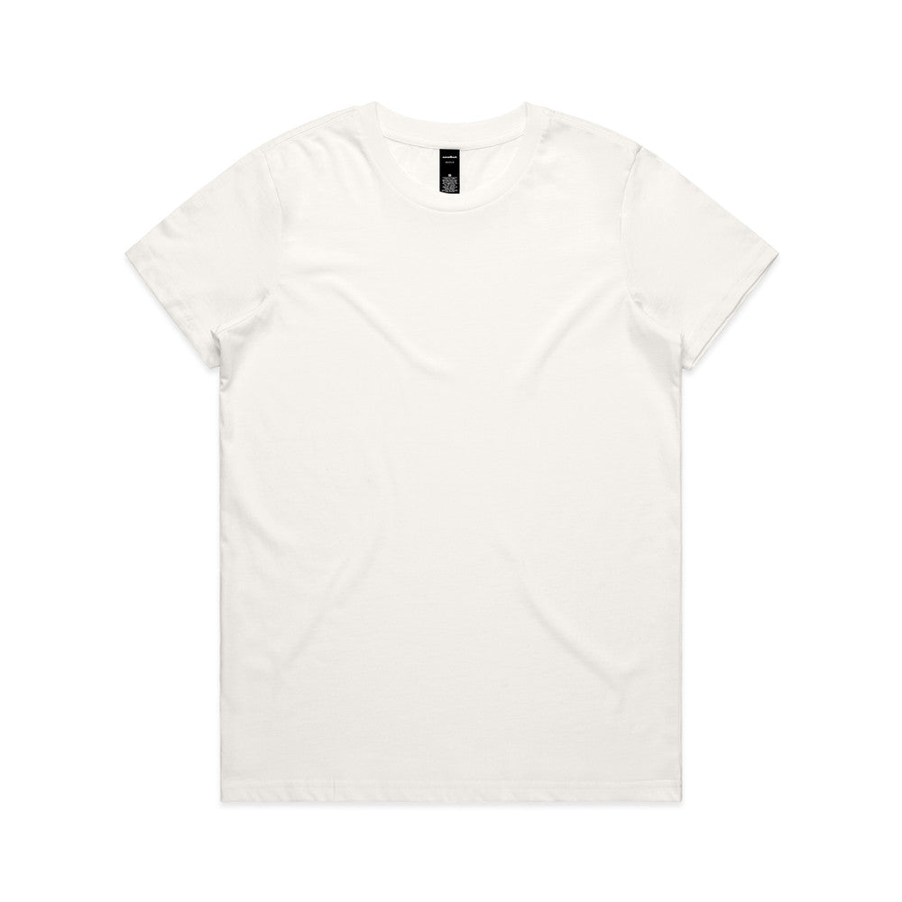 White v-neck t-shirt with short sleeves and a relaxed fit.