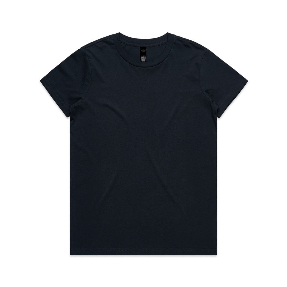 Black t-shirt with short sleeves and crew neck design.