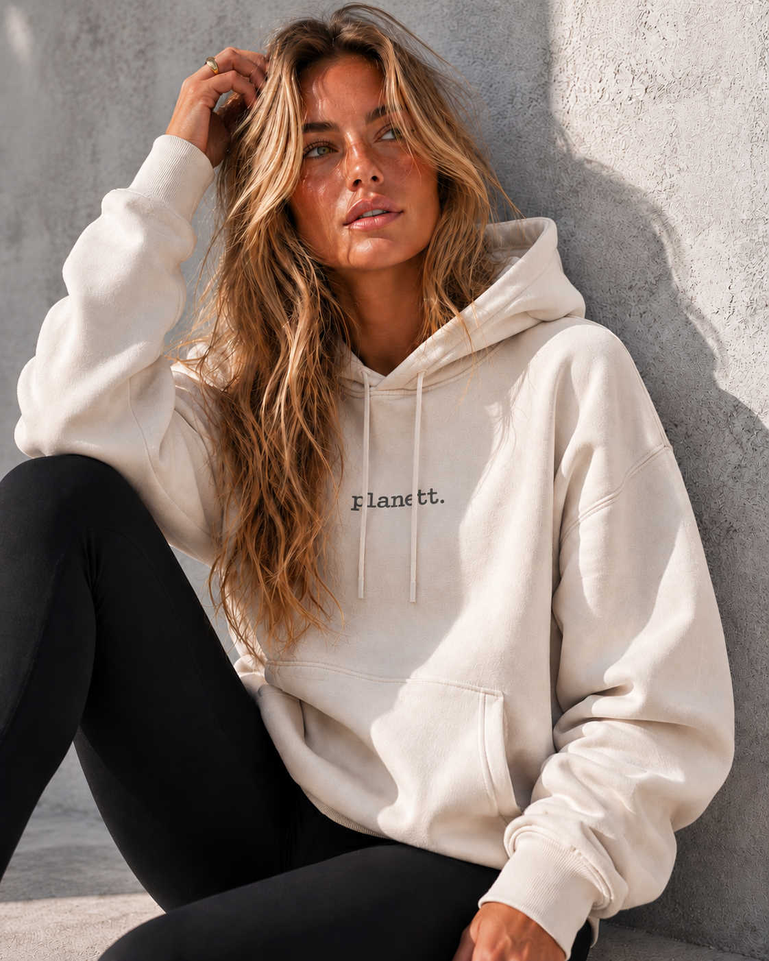 Ecru Oversized Heavy Hoodie