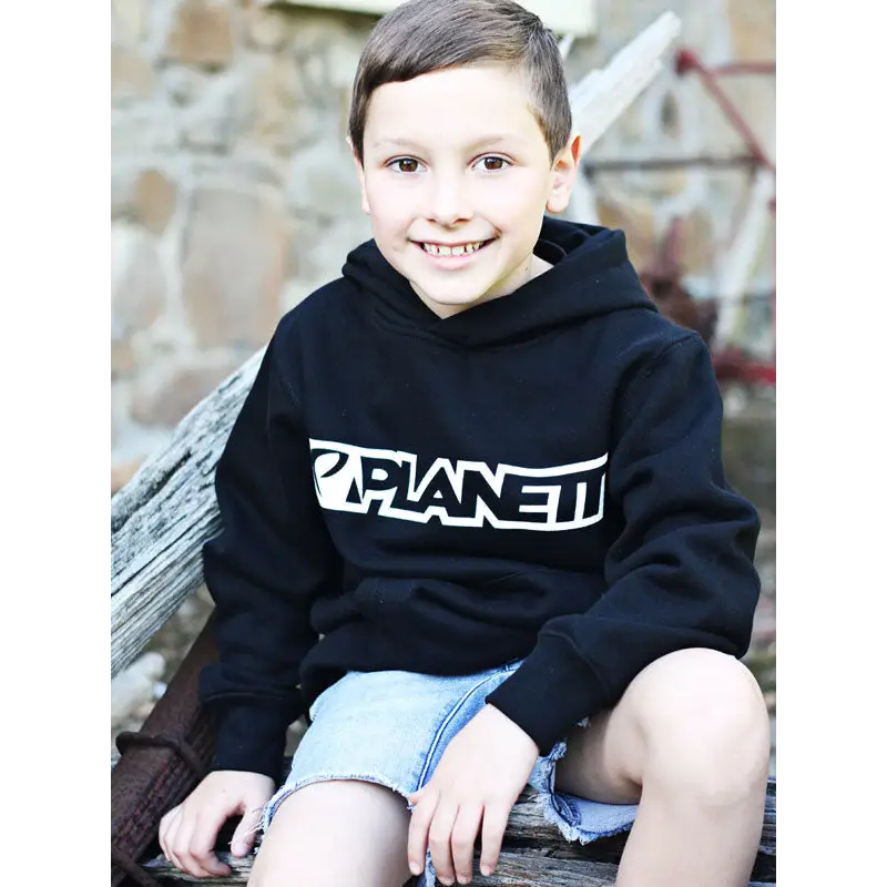 Boy in black hoodie.
