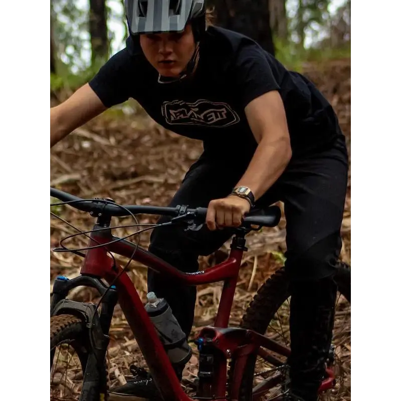 Red mountain bike.