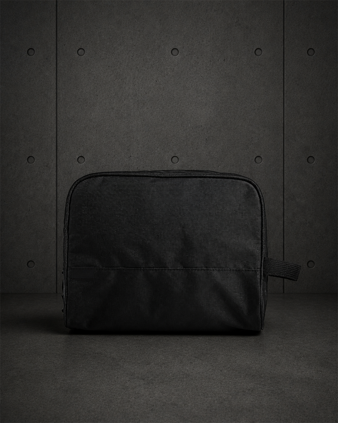 Recycled Toiletry Bag 1022 blank product on dark industrial concrete background