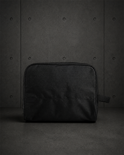 Recycled Toiletry Bag 1022 blank product on dark industrial concrete background