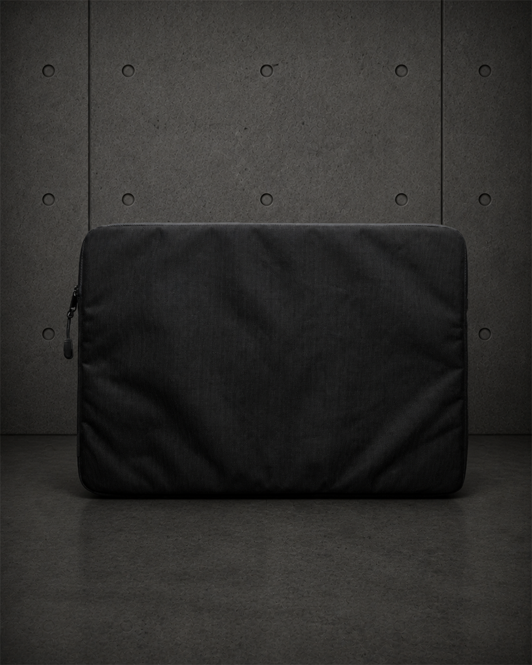 Recycled Laptop Sleeve 1024 blank product on dark industrial concrete background