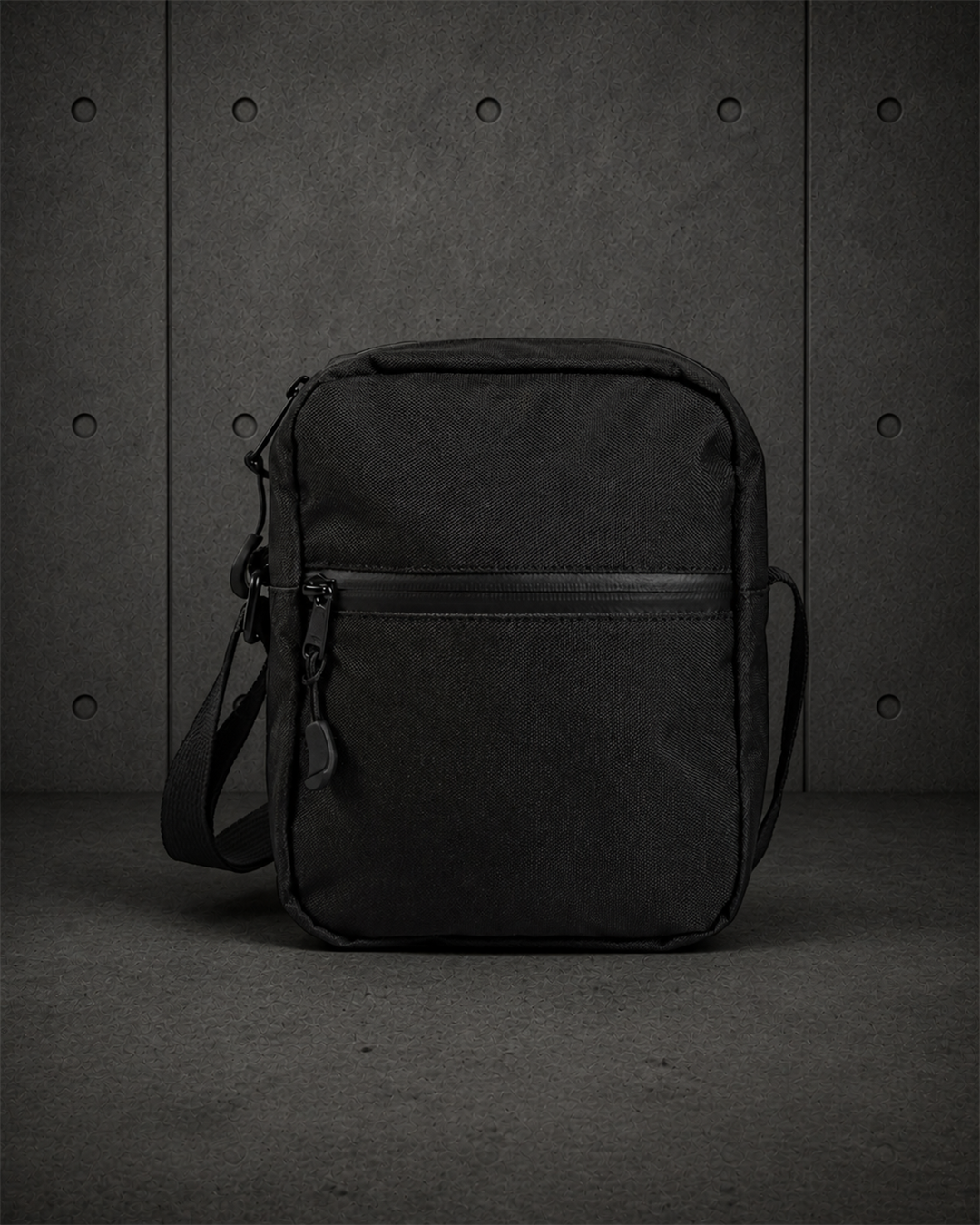 Recycled Transit Bag 1026 blank product on dark industrial concrete background