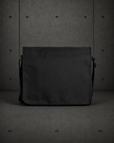 Recycled Messenger Bag 1027 blank product on dark industrial concrete background