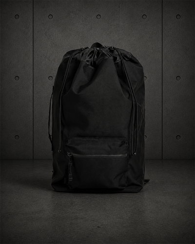 Recycled Rucksack 1028 blank product on dark industrial concrete background