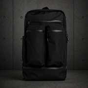 Recycled Travel Backpack 1030 blank product on dark industrial concrete background