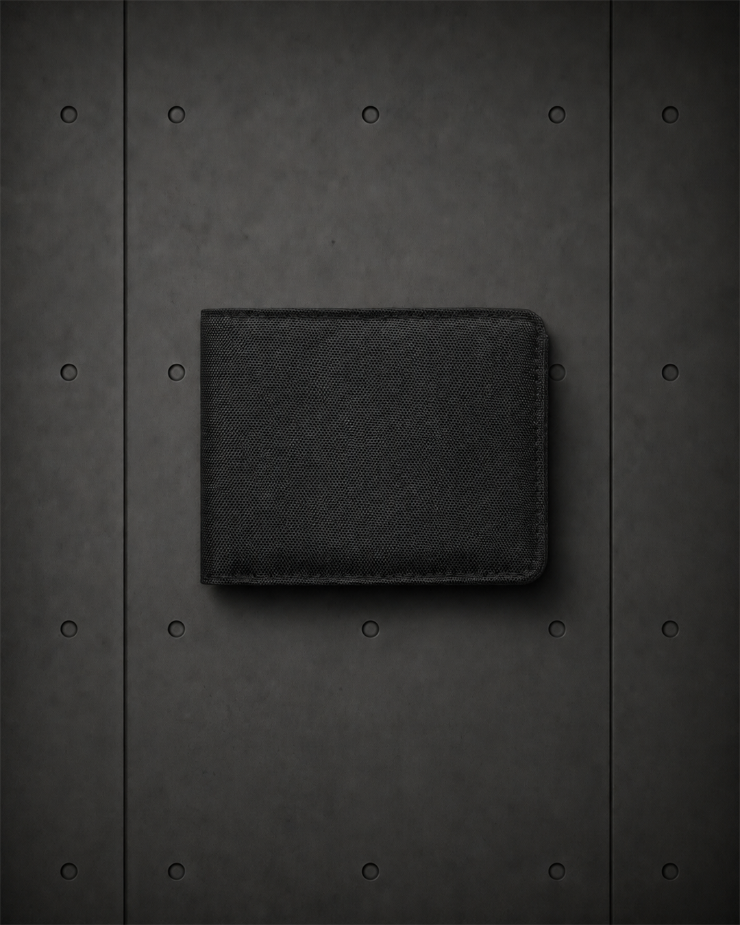 Recycled Fold Wallet 1032 blank product on dark industrial concrete background