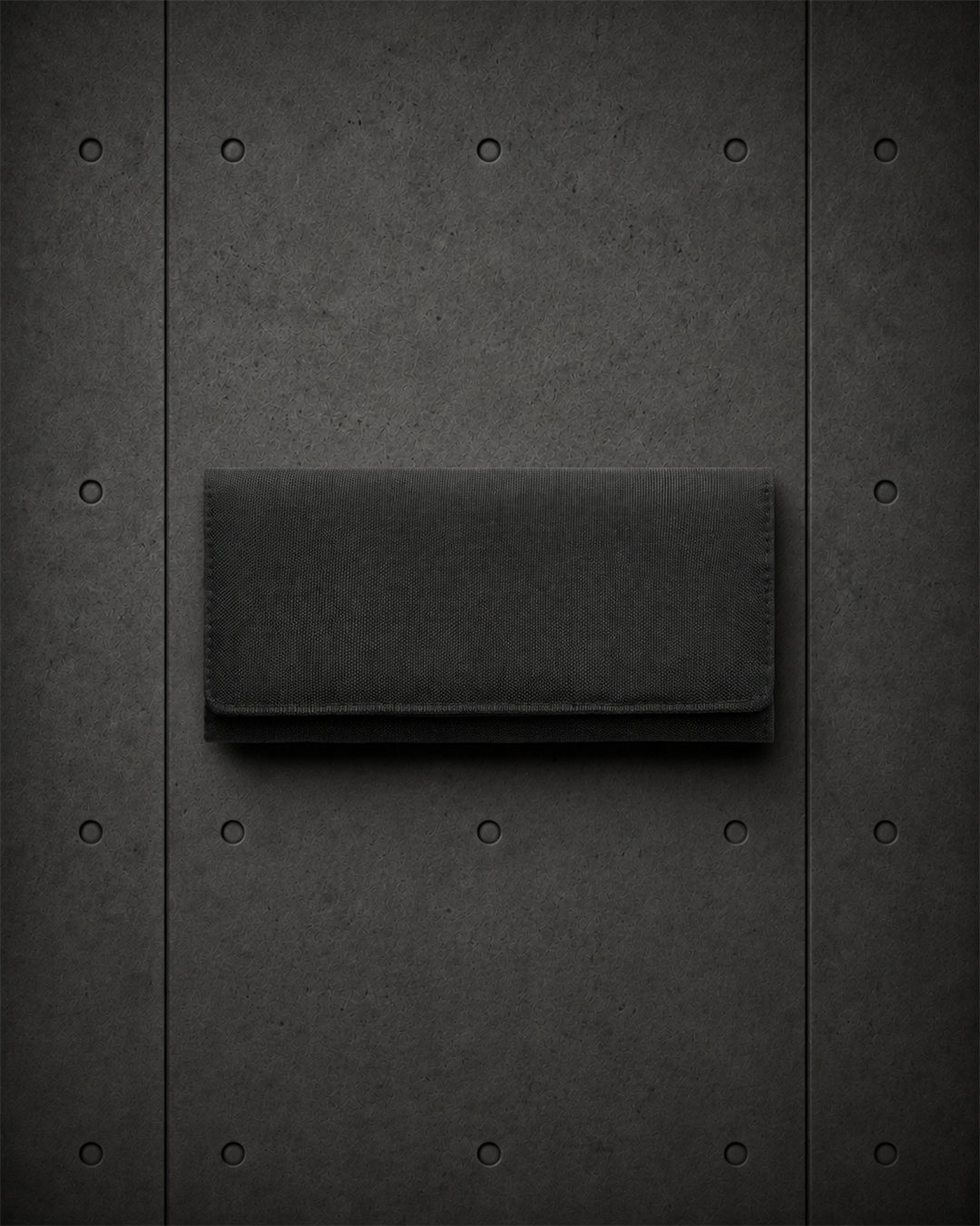 Recycled Long Wallet 1034 blank product on dark industrial concrete background