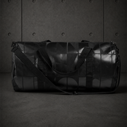 Area Pattern Duffel Bag 1035 blank product on dark industrial concrete background