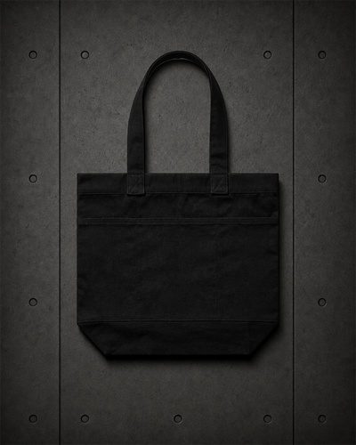 Pocket Tote Bag 1041 blank product on dark industrial concrete background