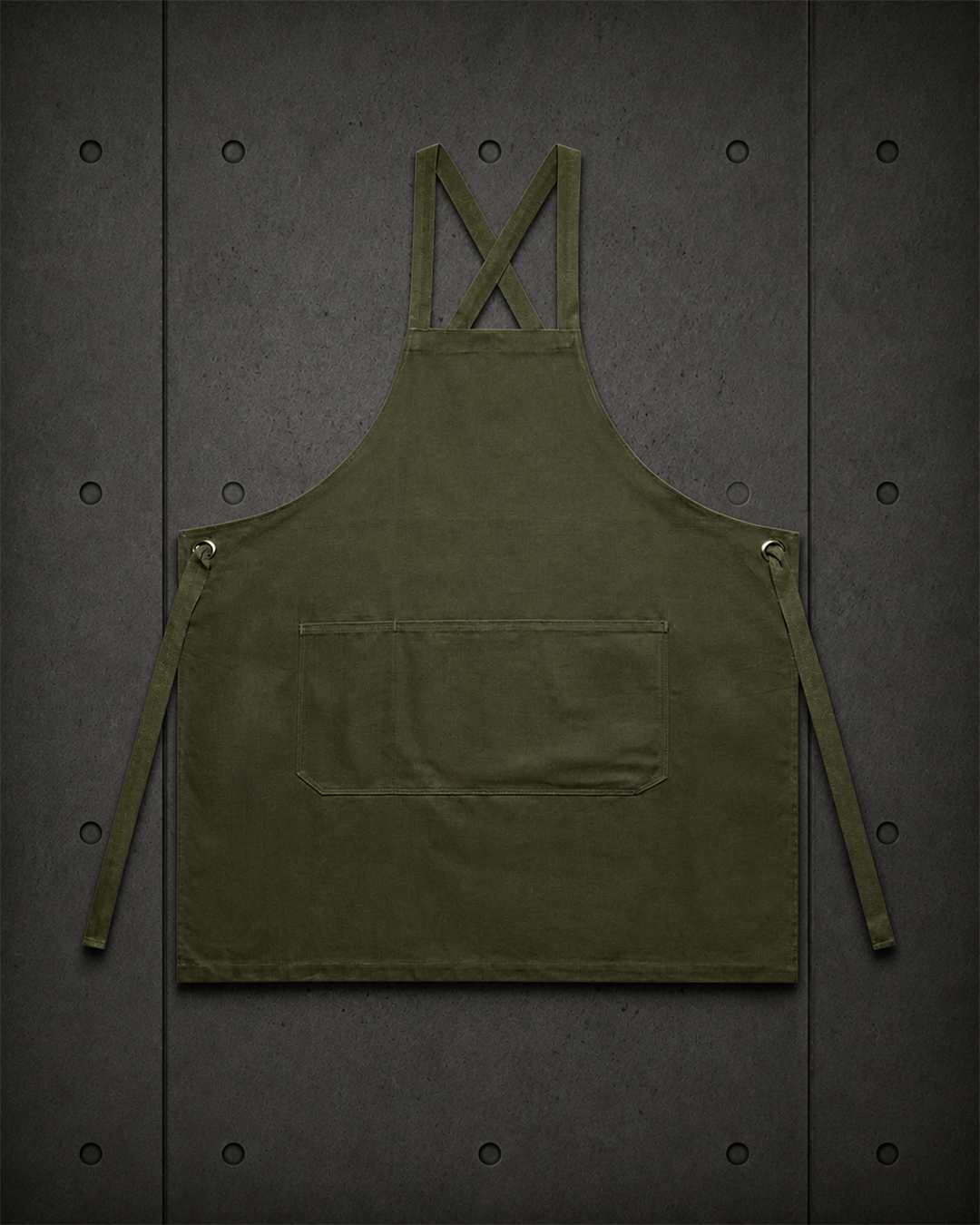 Carrie Apron 1082 blank product on dark industrial concrete background