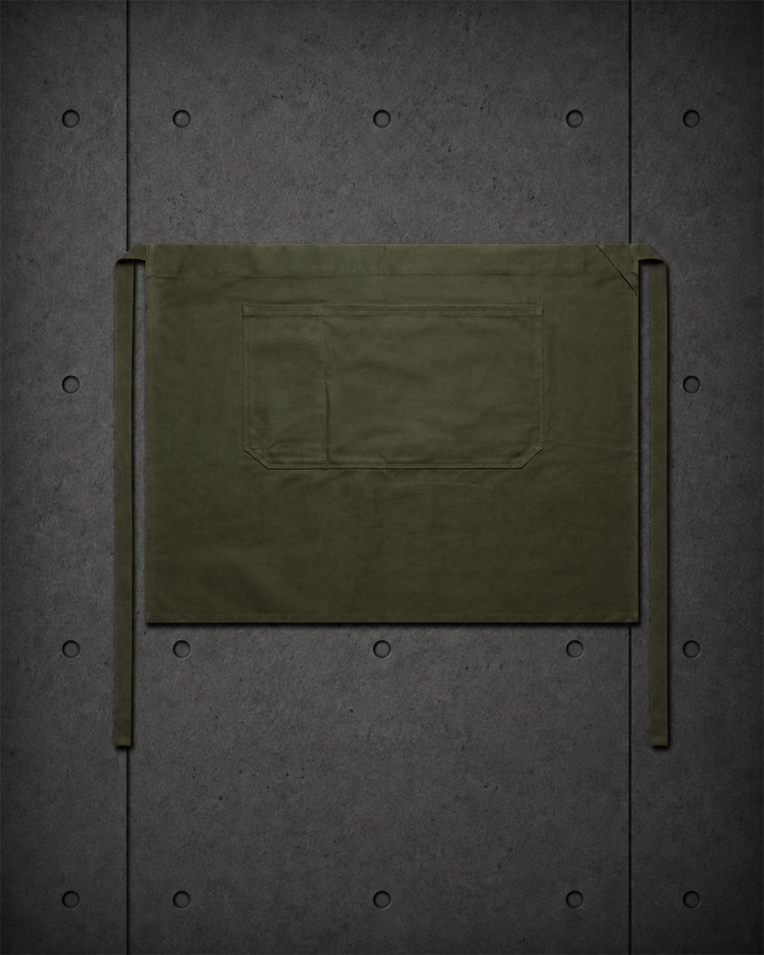 Carrie Half Apron 1083 blank product on dark industrial concrete background
