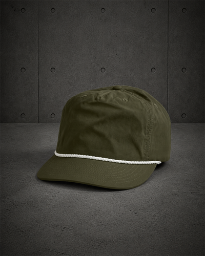 Surf Rope Cap 1123 blank product on dark industrial concrete background